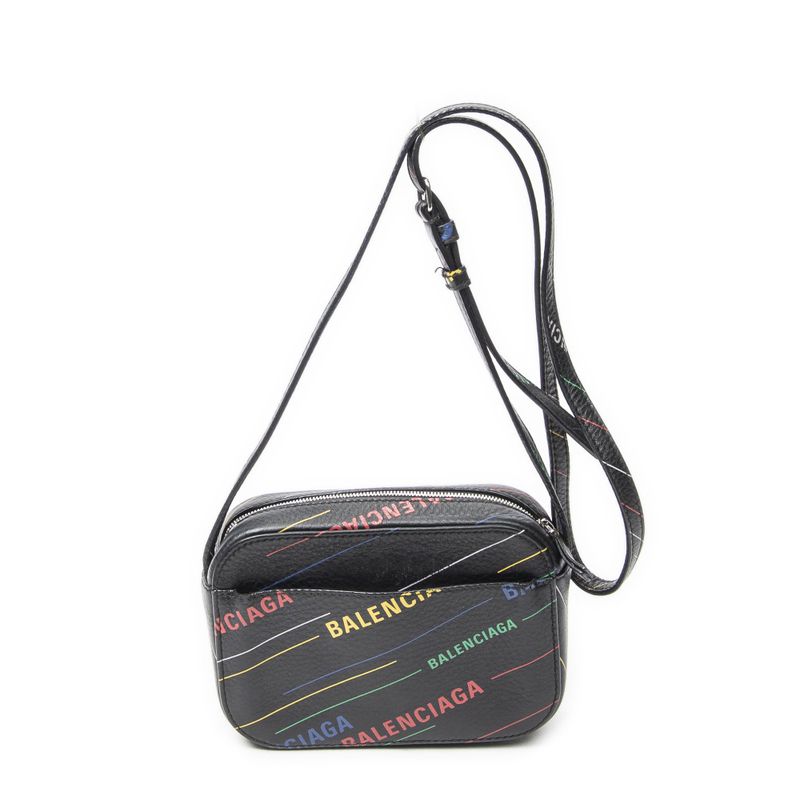 Balenciaga Everyday Camera Bag Black Print Leather