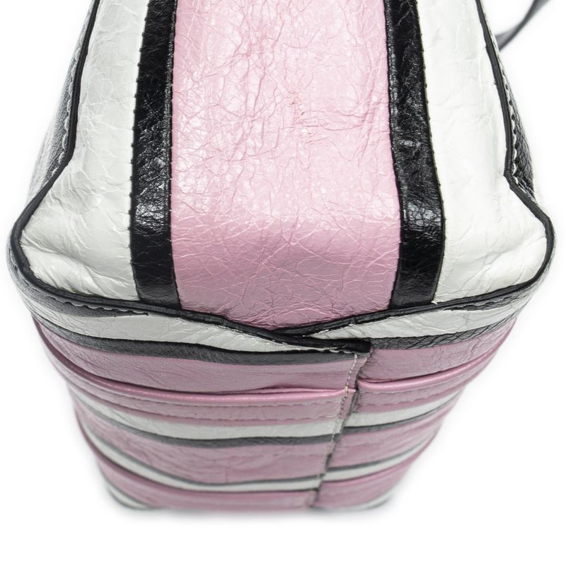 Balenciaga Small Barbes Crossbody Pink Black Striped Pink
