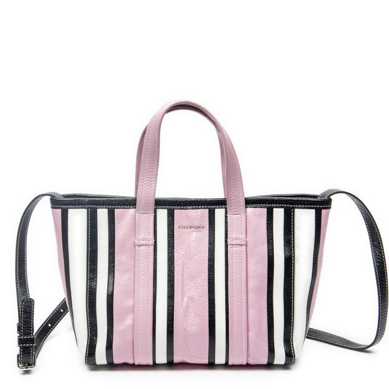 Balenciaga Small Barbes Crossbody Pink Black Striped Pink