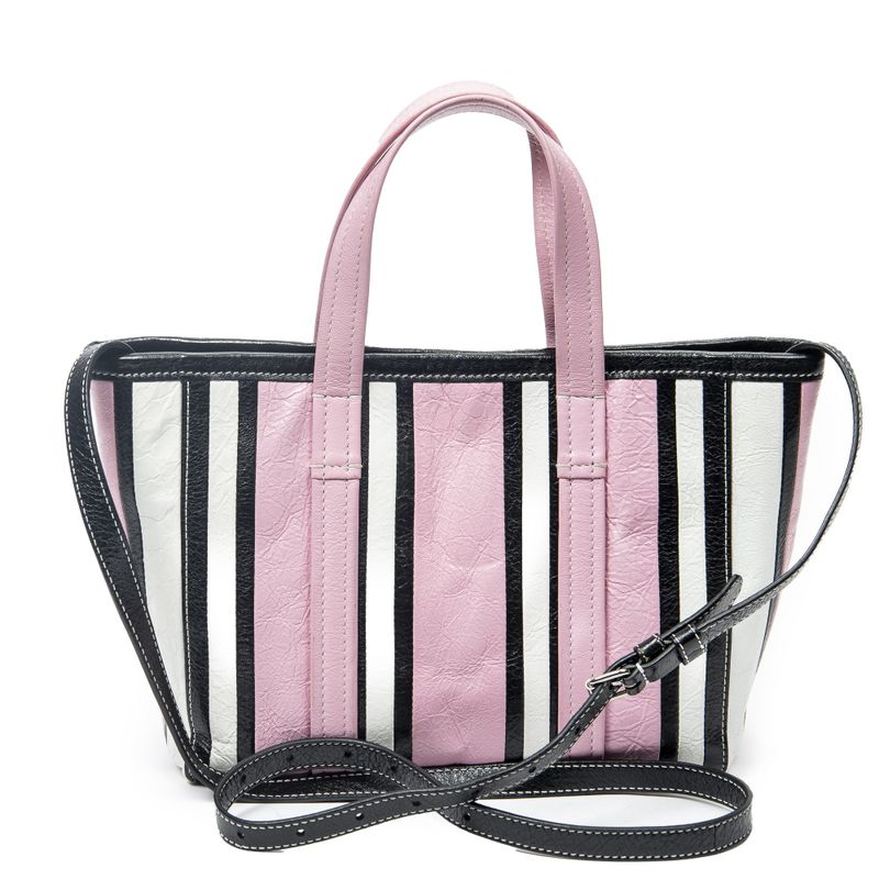 Balenciaga Small Barbes Crossbody Pink Black Striped Pink
