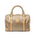 Celine Vintage Small Boston Beige Macadam Canvas Shoulder Bag