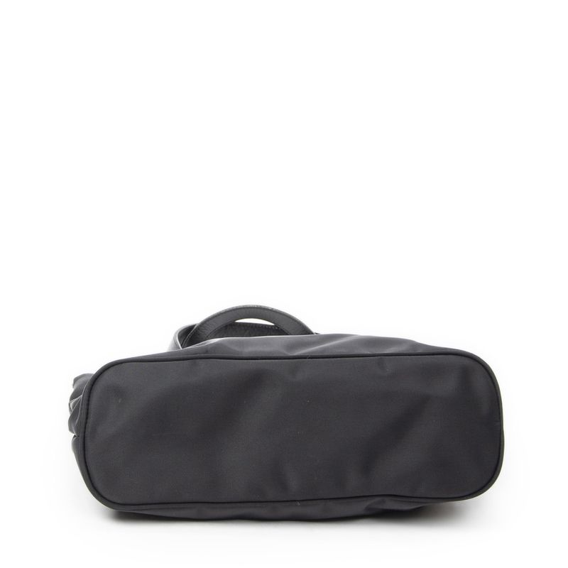 Fendi Vintage FF Frame Tote Black Nylon Canvas