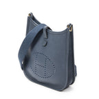 Hermes Evelyne Blue Clemence Leather Shoulder Bag