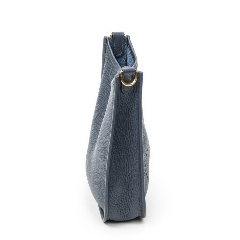 Hermes Evelyne Blue Clemence Leather Shoulder Bag