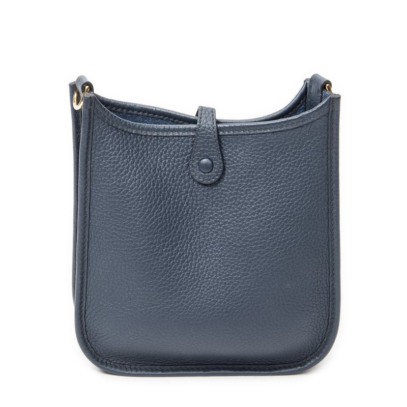 Hermes Evelyne Blue Clemence Leather Shoulder Bag