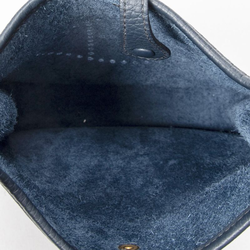 Hermes Evelyne Blue Clemence Leather Shoulder Bag