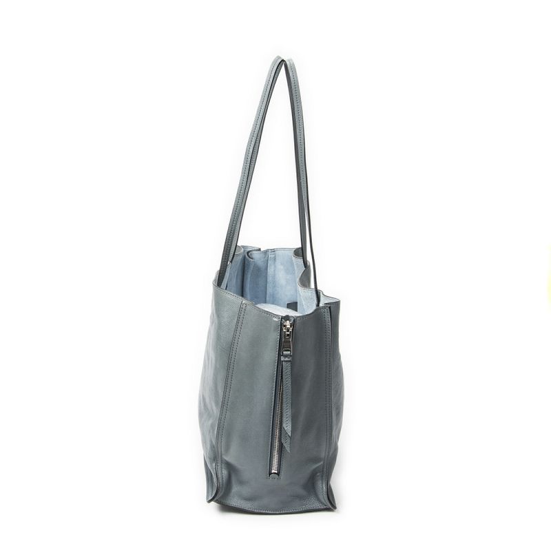 Prada Zip Shopping Tote Blue Marumo Glasse Leather