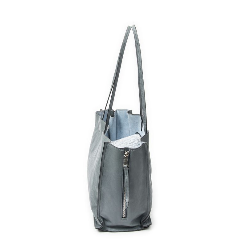 Prada Zip Shopping Tote Blue Marumo Glasse Leather