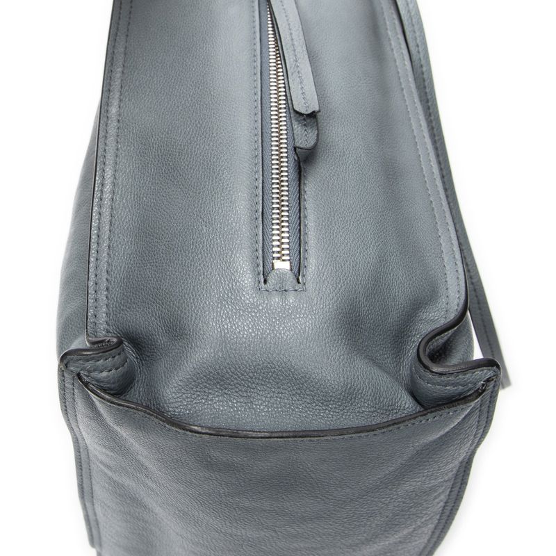 Prada Zip Shopping Tote Blue Marumo Glasse Leather