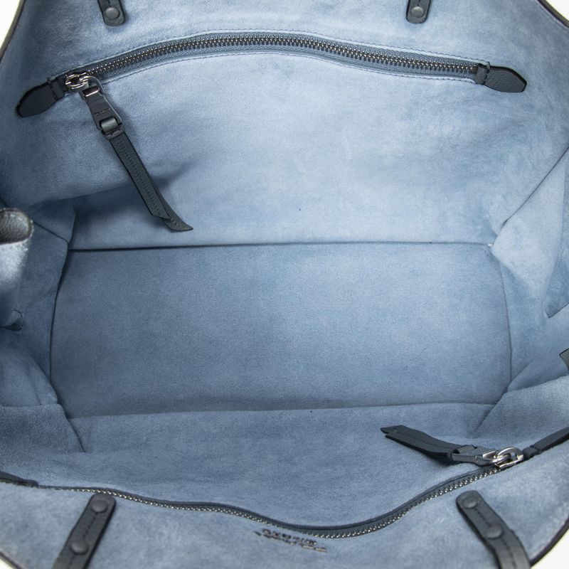 Prada Zip Shopping Tote Blue Marumo Glasse Leather