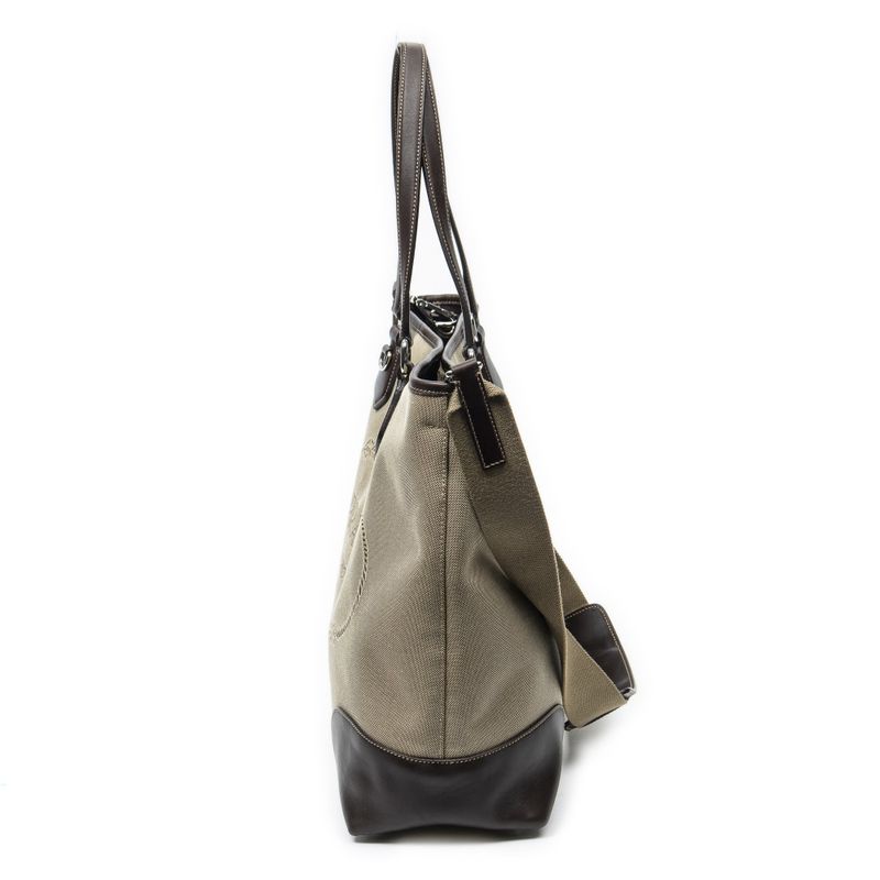 Prada Tote Khaki Color Brown Jacket Canvas Khaki