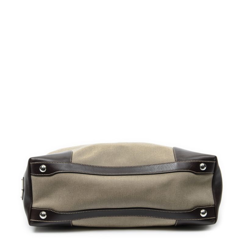 Prada Tote Khaki Color Brown Jacket Canvas Khaki