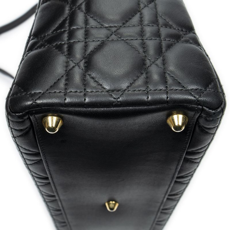 Dior Large Lady Dior Zip Black Cannage Quilt Handbag
