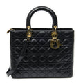 Dior Large Lady Dior Zip Black Cannage Quilt Handbag