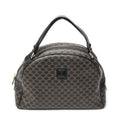 Celine Vintage Top Handle Black Brown Macadam Canvas