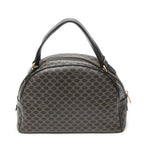 Celine Vintage Top Handle Black Brown Macadam Canvas