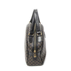 Celine Vintage Top Handle Black Brown Macadam Canvas