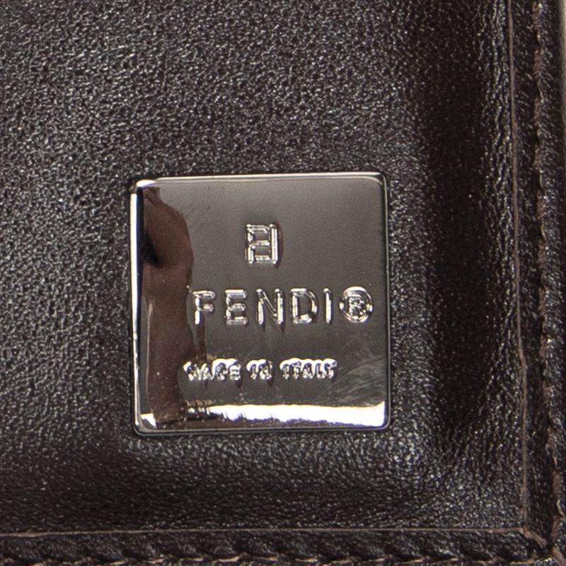 Fendi Compact Bifold Wallet Brown Zucca Canvas
