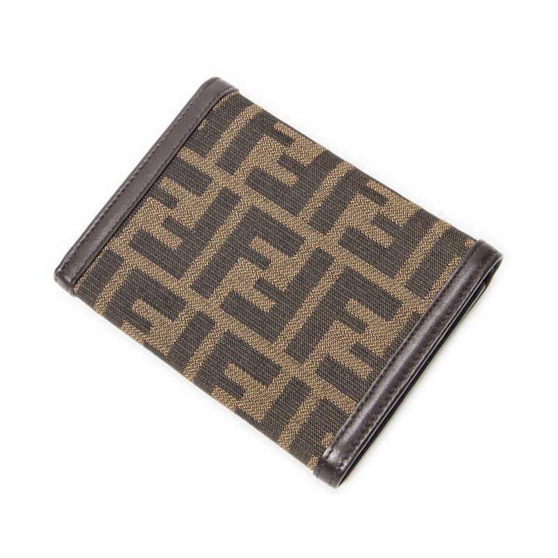 Fendi Compact Bifold Wallet Brown Zucca Canvas