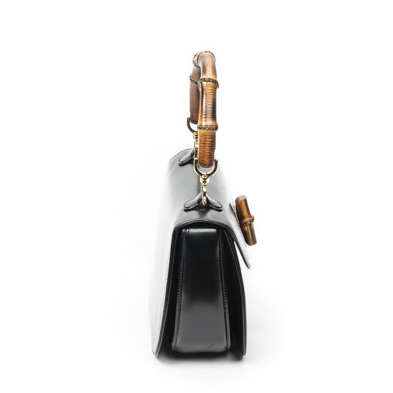 Gucci Midi Ambabu Top Handle Flap Black Smooth Leather