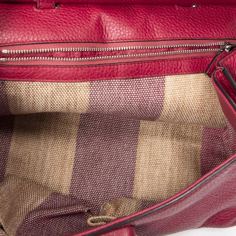 Gucci Fuchsia Pink Grain Calfskin Leather Shoulder Bag