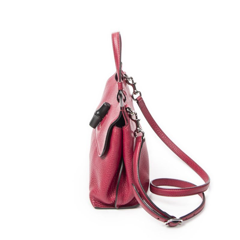 Gucci Fuchsia Pink Grain Calfskin Leather Shoulder Bag