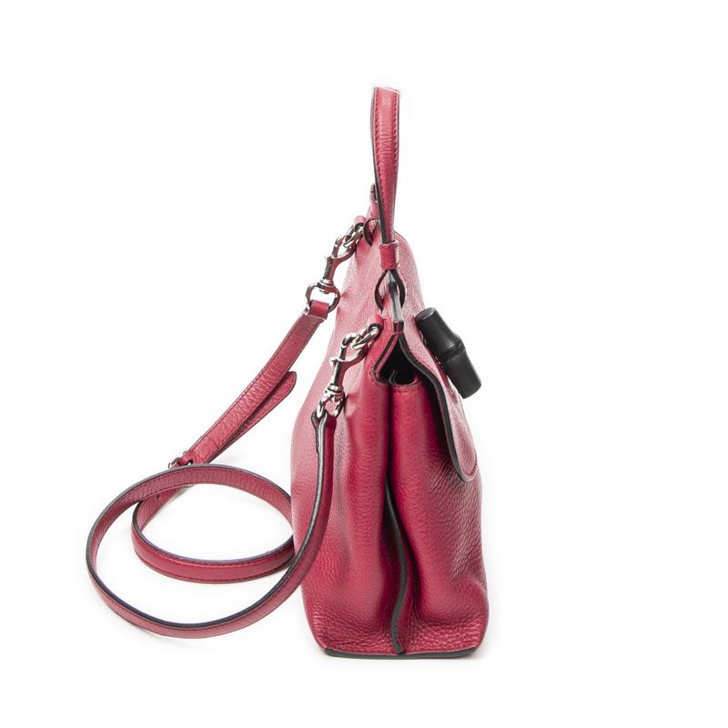Gucci Fuchsia Pink Grain Calfskin Leather Shoulder Bag