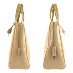 Prada Beige Silver Leather Tote