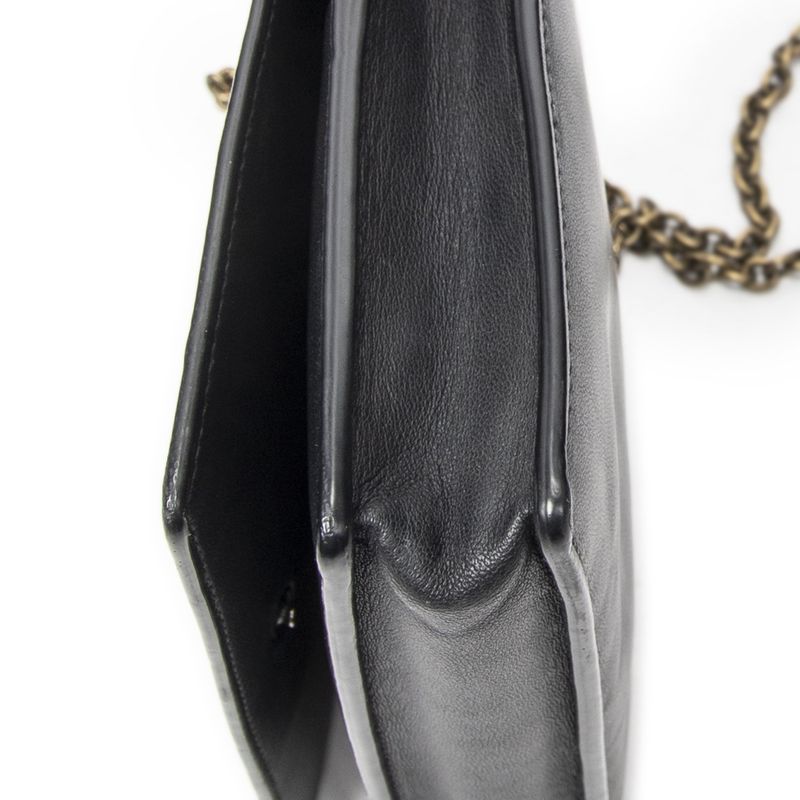 Bottega Veneta Wallet on Chain Crossbody Black Intrecciato Leather
