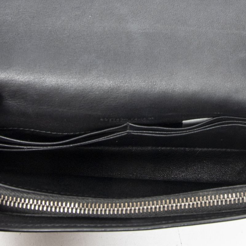 Bottega Veneta Wallet on Chain Crossbody Black Intrecciato Leather