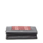 Celine Frame Evening Clutch Black Red Tweed Black