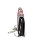Celine Frame Evening Clutch Black Red Tweed Black
