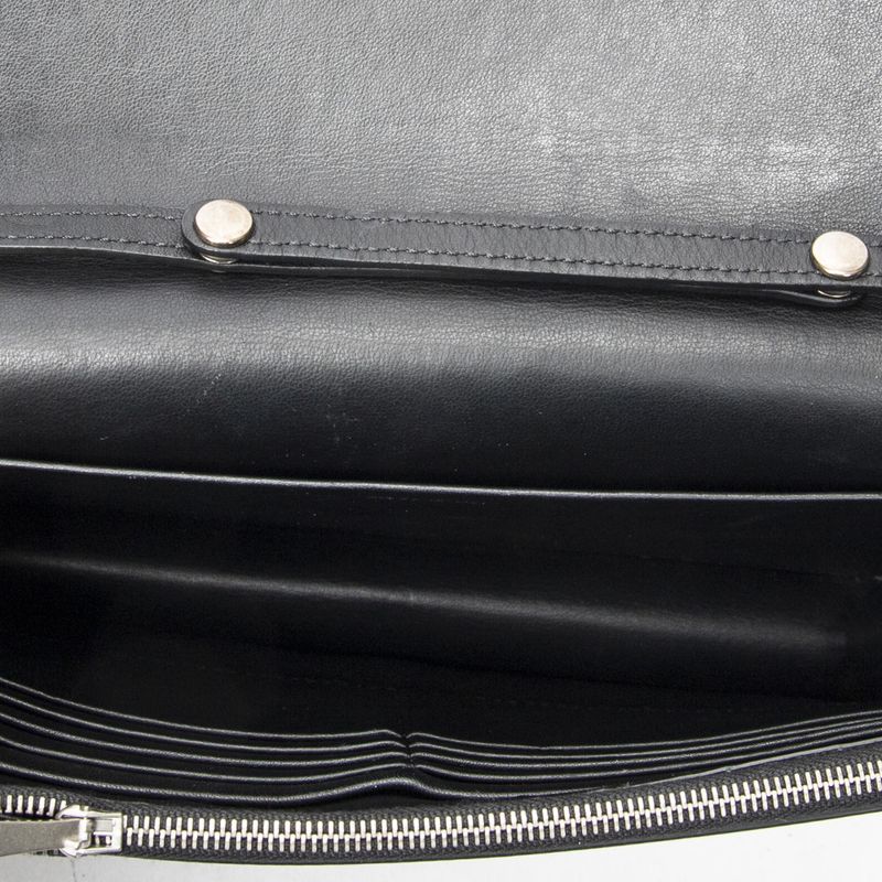 Celine Frame Evening Clutch Black White Calfskin Leather