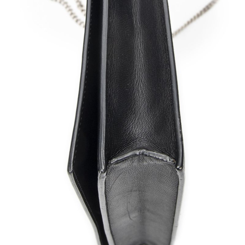 Celine Frame Evening Clutch Black White Calfskin Leather