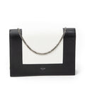 Celine Frame Evening Clutch Black White Calfskin Leather