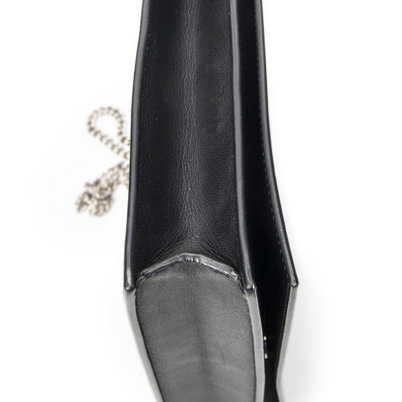 Celine Frame Evening Clutch Black White Calfskin Leather