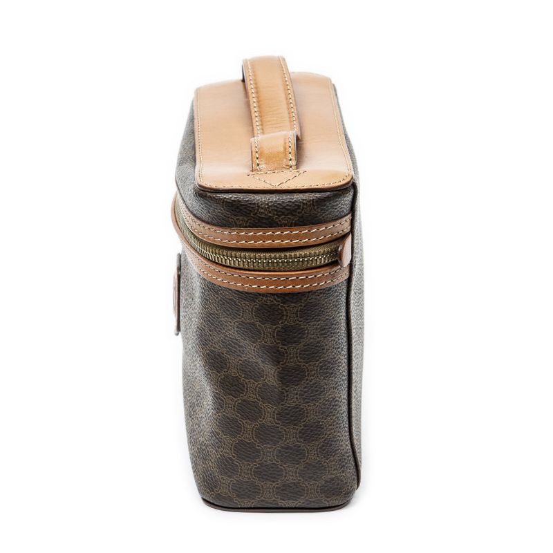 Celine Top Handle Toiletries Pouch Brown Macadam Canvas