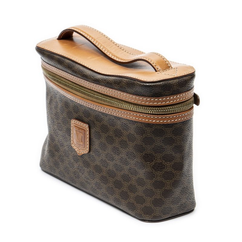 Celine Top Handle Toiletries Pouch Brown Macadam Canvas