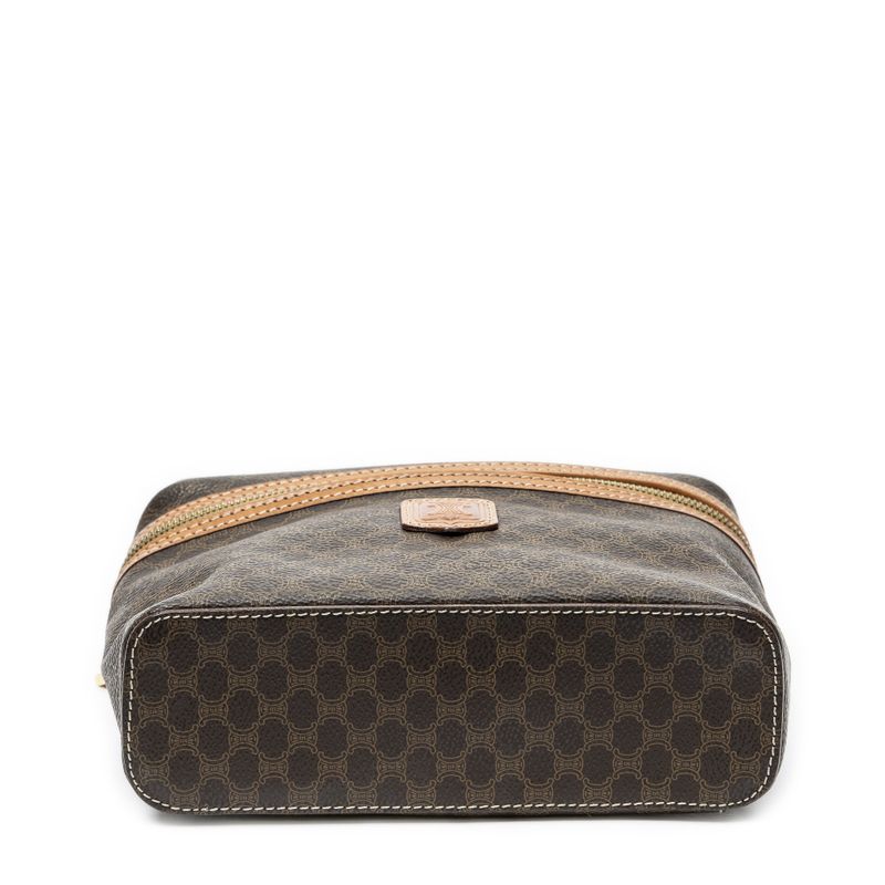Celine Top Handle Toiletries Pouch Brown Macadam Canvas