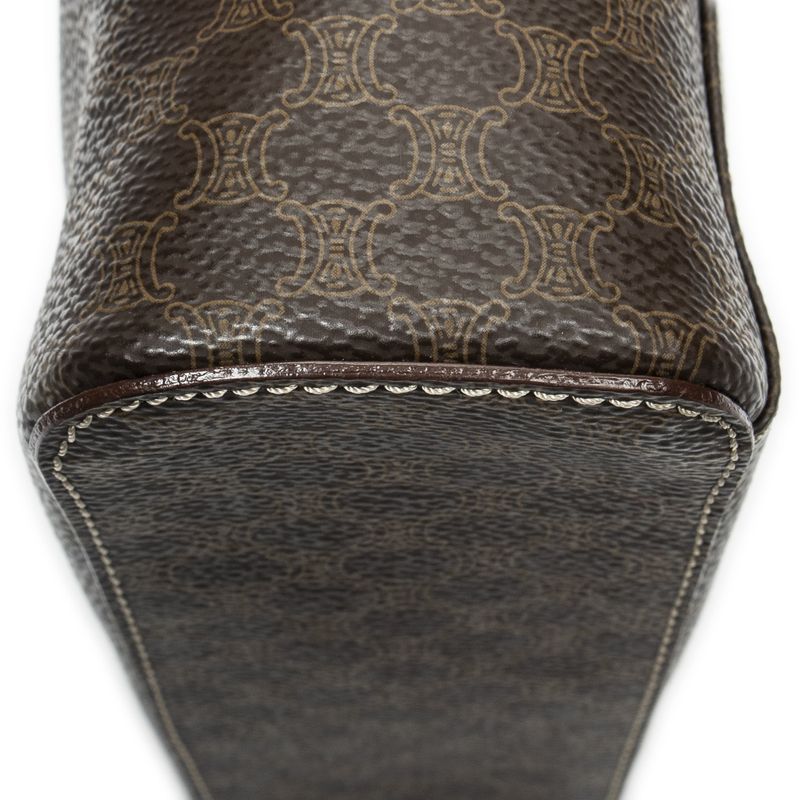 Celine Top Handle Toiletries Pouch Brown Macadam Canvas