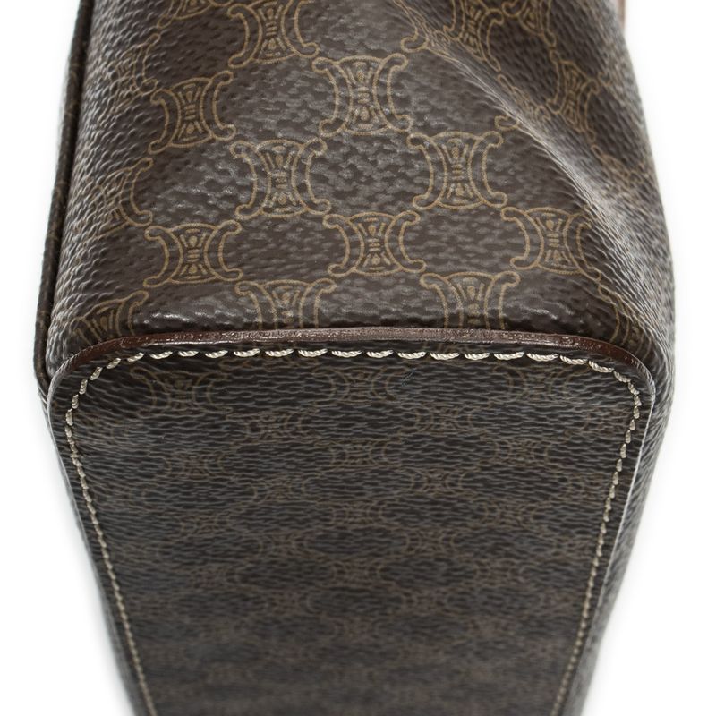 Celine Top Handle Toiletries Pouch Brown Macadam Canvas