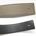 Dior CD Icon Logo Buckle Silver Metal External Belt Reversible Black