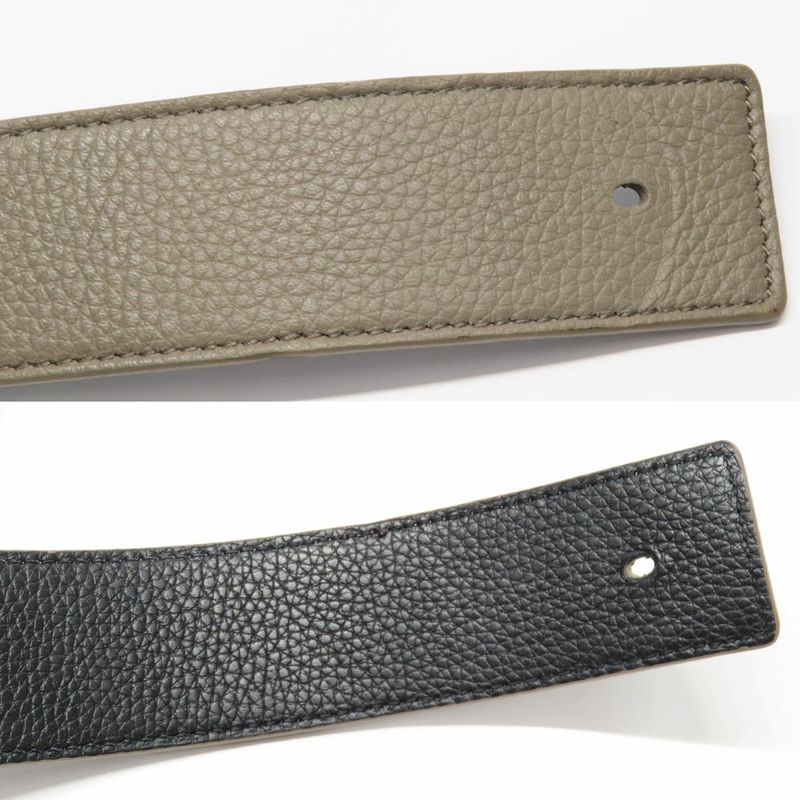 Dior CD Icon Logo Buckle Silver Metal External Belt Reversible Black