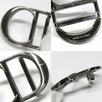 Dior CD Icon Logo Buckle Silver Metal External Belt Reversible Black