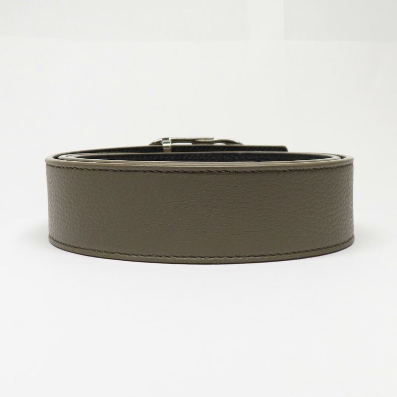 Dior CD Icon Logo Buckle Silver Metal External Belt Reversible Black