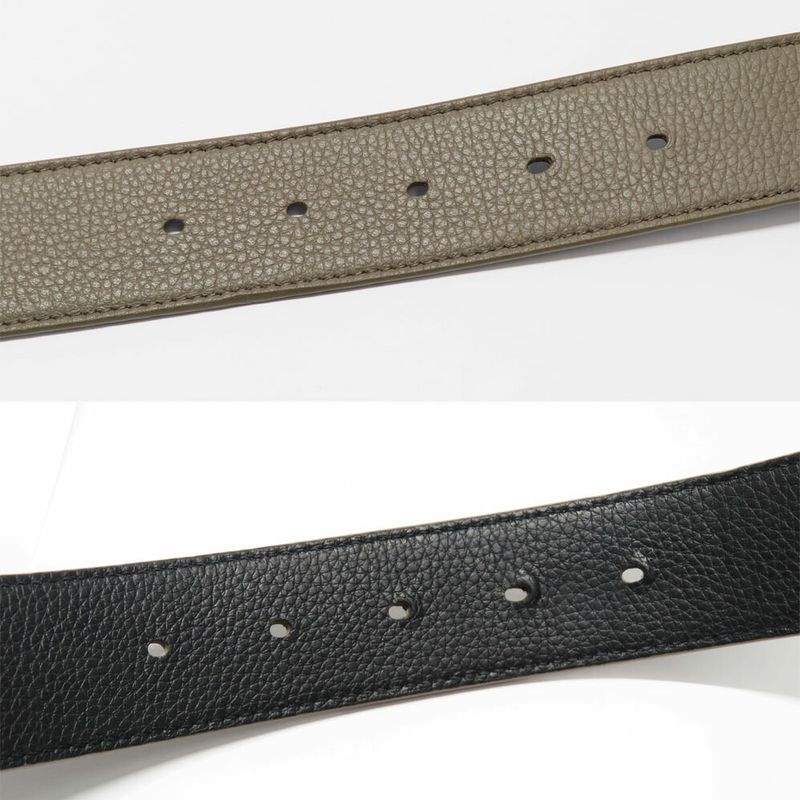 Dior CD Icon Logo Buckle Silver Metal External Belt Reversible Black