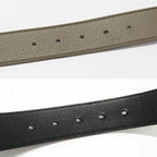 Dior CD Icon Logo Buckle Silver Metal External Belt Reversible Black