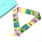 Tiffany & Co Bird on a Lock Ribbon Scarf All Silk