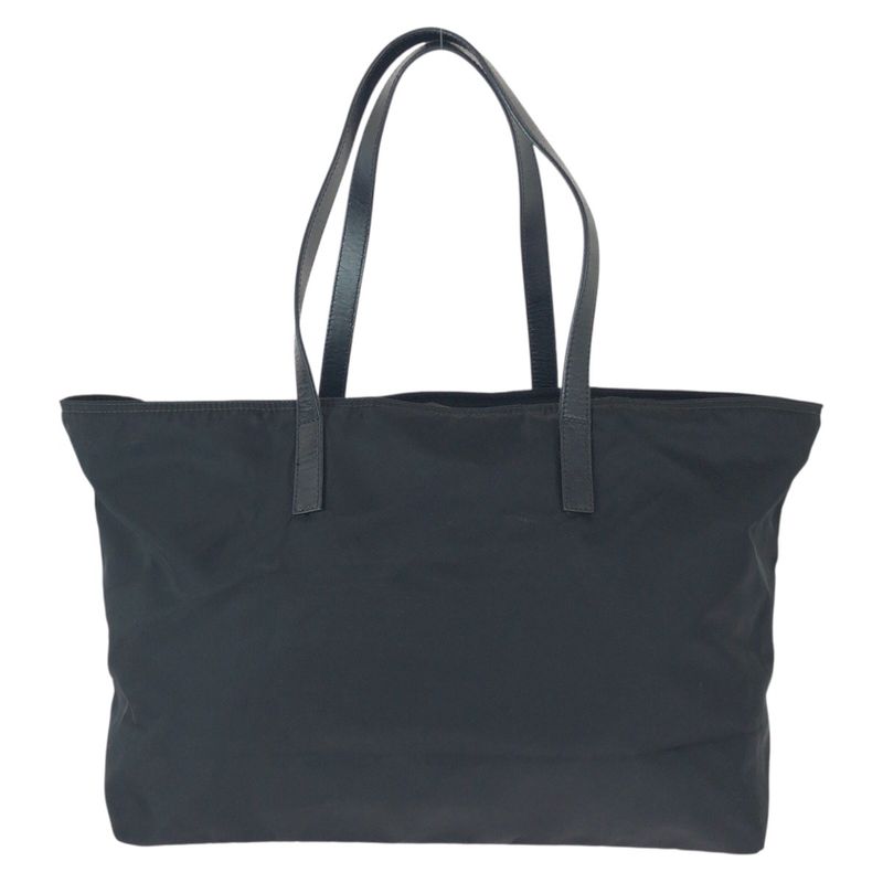 Prada Tessuto Black Silver Nylon Leather Tote