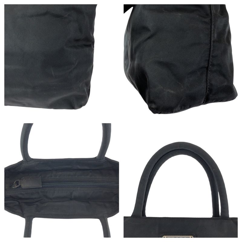 Prada Tessuto Black Silver Nylon Tote